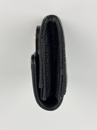 AP0212 Classic Flap Card Holder in Black Caviar GHW - Glampot