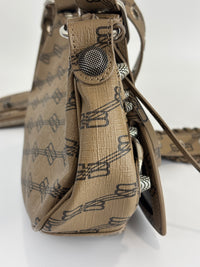 Le Cagole Extra Small Monogram Coated Canvas Shoulder Bag in Brown - Glampot