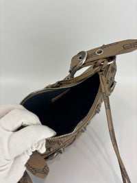 Le Cagole Extra Small Monogram Coated Canvas Shoulder Bag in Brown - Glampot