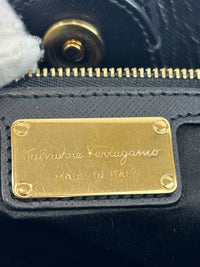 Salvatore Ferragamo Vara Ribbon Chain Shoulder Tote in Black - Glampot
