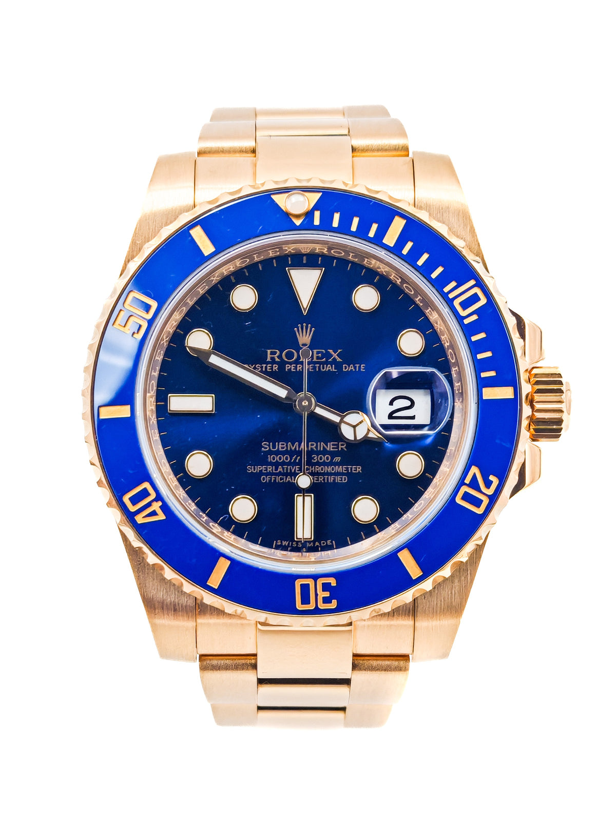 Rolex Submariner Blue Yellow Gold 116618LB