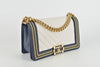 19C By The Sea White Chevron Navy Blue Gold Rope Framed Boy Flap Bag GHW