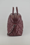 Aged Calfskin Small Bowling Bag in Burgundy