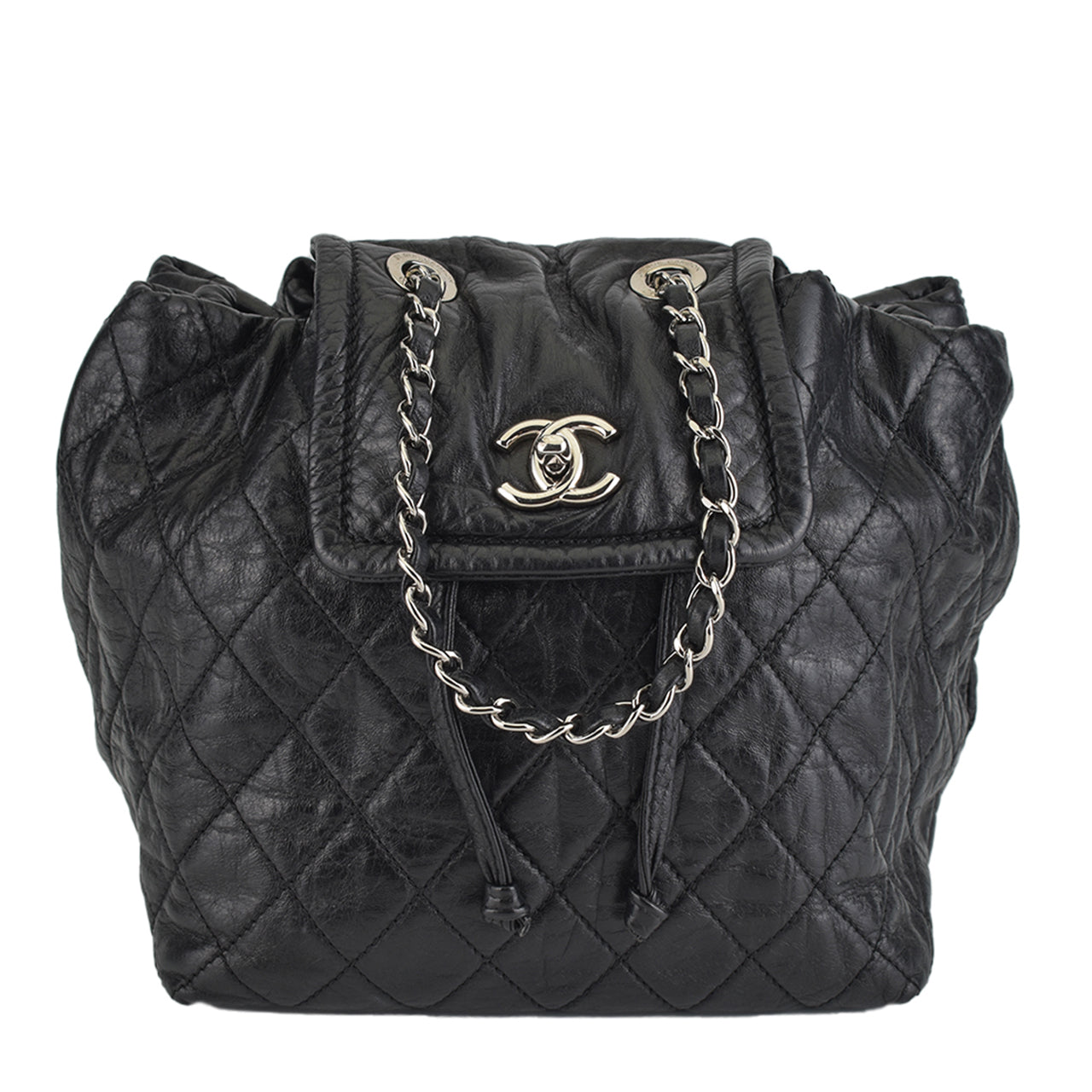 Beijing 2 in 1 Quilted Black Lambskin Backpack – Glampot