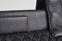 Large Black Matelasse Leather Frame Tote