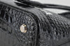 Ville Small Handbag in Black/White Croc-Embossed