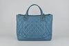 Quilted Calfskin Small Blue Easy Shopping Tote