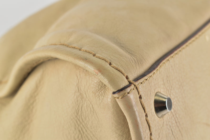 Cream/Beige Leather Satchel Bag