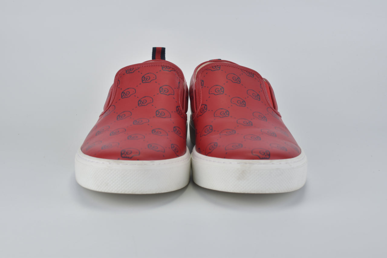 407364 Ghost Skull Red Slip On Sneakers