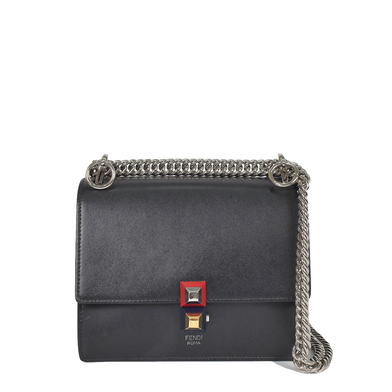 Fendi Kan I Small Bag Vit Liberty, Black/Multi/Palladium 8M0381