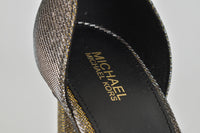 Margot Platform Fine Glitter Chain Mesh Heels in Black/Gold&nbsp;