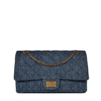 Denim Quilted 2.55 Reissue 227 Double Flap Bag GHW