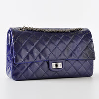 Chanel 227 Reissue Flap Bag In Blue Grained Patent Leather 20248996 - Glampot