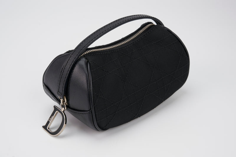 Canvas Leather Pouch in Black