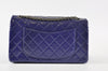 Chanel 227 Reissue Flap Bag In Blue Grained Patent Leather 20248996 - Glampot