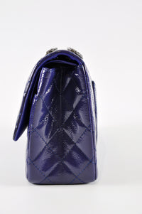 Chanel 227 Reissue Flap Bag In Blue Grained Patent Leather 20248996 - Glampot