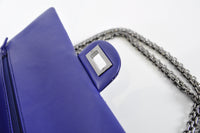 Chanel 227 Reissue Flap Bag In Blue Grained Patent Leather 20248996 - Glampot