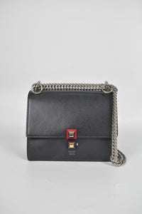 Fendi Kan I Small Bag Vit Liberty, Black/Multi/Palladium 8M0381