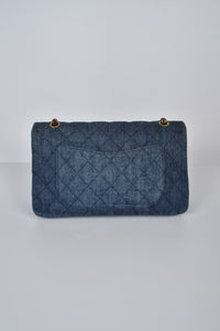 Denim Quilted 2.55 Reissue 227 Double Flap Bag GHW