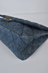 Denim Quilted 2.55 Reissue 227 Double Flap Bag GHW