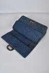 Denim Quilted 2.55 Reissue 227 Double Flap Bag GHW