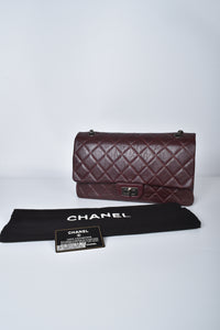 Dark Burgundy Reissue Quilted Classic Calfskin Leather 227 Flap Bag