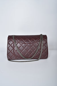 Dark Burgundy Reissue Quilted Classic Calfskin Leather 227 Flap Bag