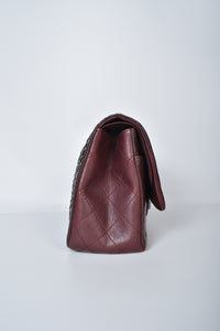 Dark Burgundy Reissue Quilted Classic Calfskin Leather 227 Flap Bag