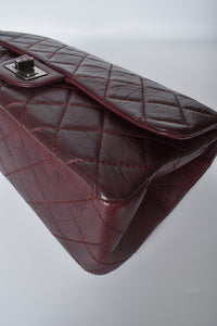 Dark Burgundy Reissue Quilted Classic Calfskin Leather 227 Flap Bag