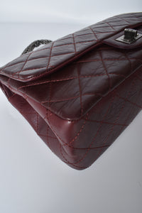 Dark Burgundy Reissue Quilted Classic Calfskin Leather 227 Flap Bag