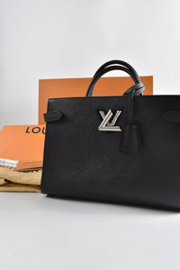 Beg Tote Twist Kulit Louis Vuitton Black Epi