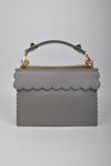 Fendi Grey Kan I (M) Scalloped Leather Shoulder Bag 3BT283 A18Q 8762-198