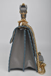 Fendi Grey Kan I (M) Scalloped Leather Shoulder Bag 3BT283 A18Q 8762-198