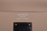 Hermes Kelly 32 Argile Grain D'H Calfskin PHW Setem Lapik Chevre Q