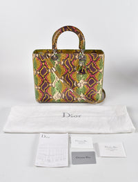 Christian Dior Lady Dior 大号多色蟒蛇限量版包