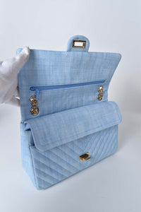 Denim Chevron Quilted 2.55 Reissue 226 Flap Light Blue