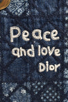 Christian Dior 2018 Medium Lady Dior Patchwork Denim 'Peace &amp; Love' 02-MA-0178