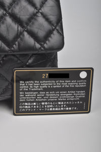 Black 2.55 Reissue Quilted Classic Calfskin Leather 225 Flap Bag RHW