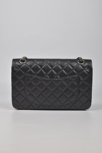 Black 2.55 Reissue Quilted Classic Calfskin Leather 225 Flap Bag RHW