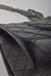 Black 2.55 Reissue Quilted Classic Calfskin Leather 225 Flap Bag RHW