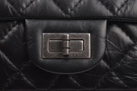 Black 2.55 Reissue Quilted Classic Calfskin Leather 225 Flap Bag RHW