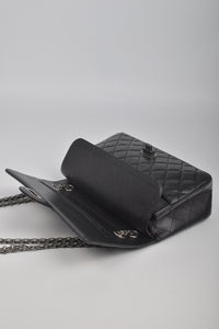 Black 2.55 Reissue Quilted Classic Calfskin Leather 225 Flap Bag RHW