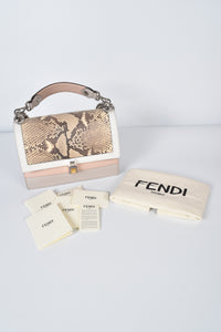 Fendi Medium Kan I Python & Leather Multicolour Shoulder Bag