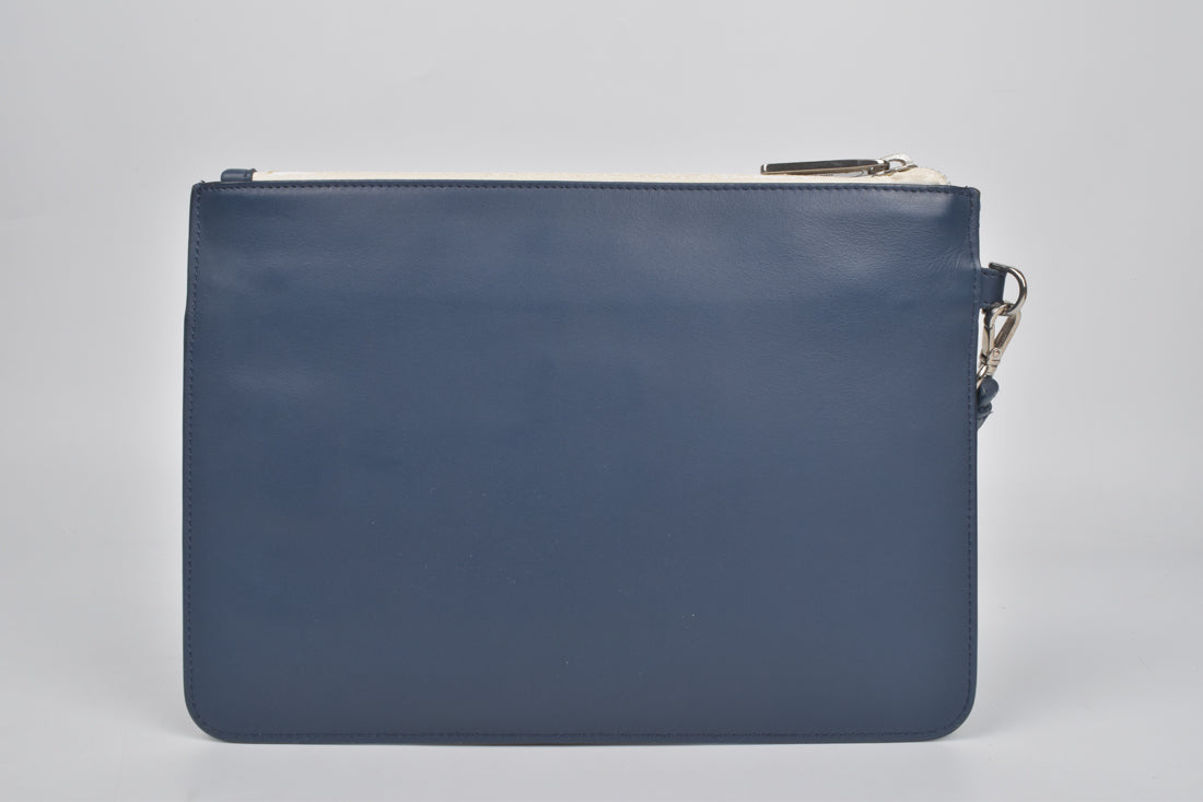 Navy Blue 7N0087 Small Bugs Smooth Leather Clutch (2019 model)
