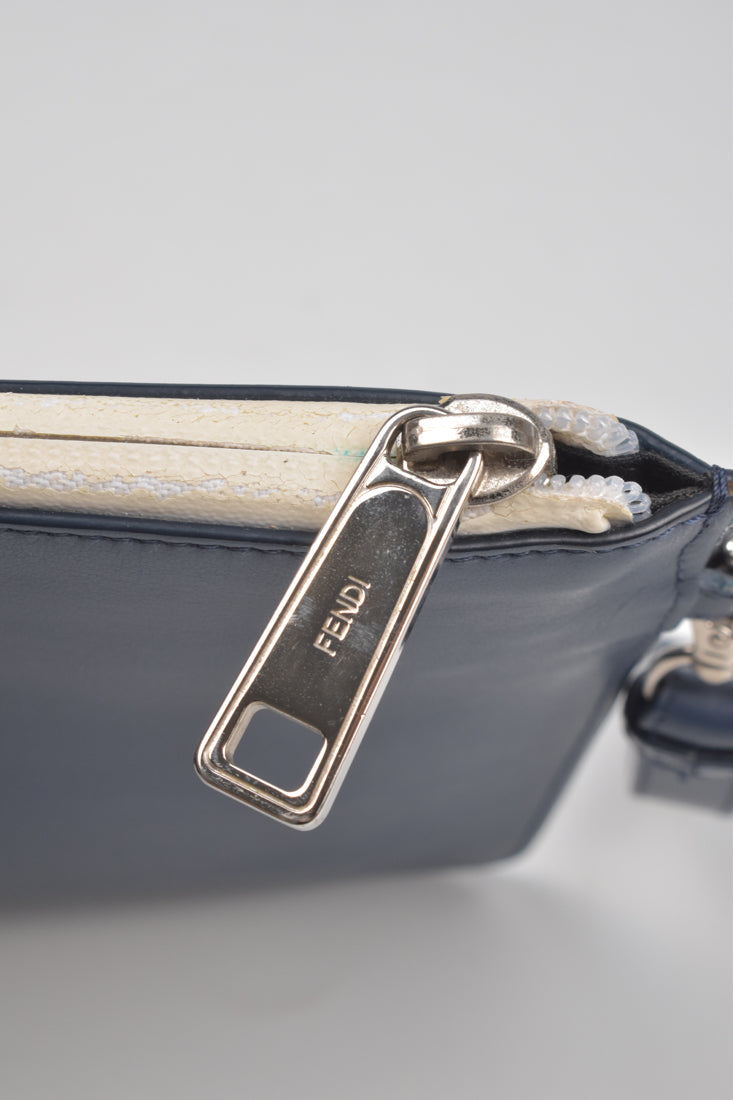 Navy Blue 7N0087 Small Bugs Smooth Leather Clutch (model 2019)