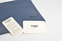 Fendi 海军蓝 7N0087 Small Bugs 光滑皮革手拿包（2019 年款）