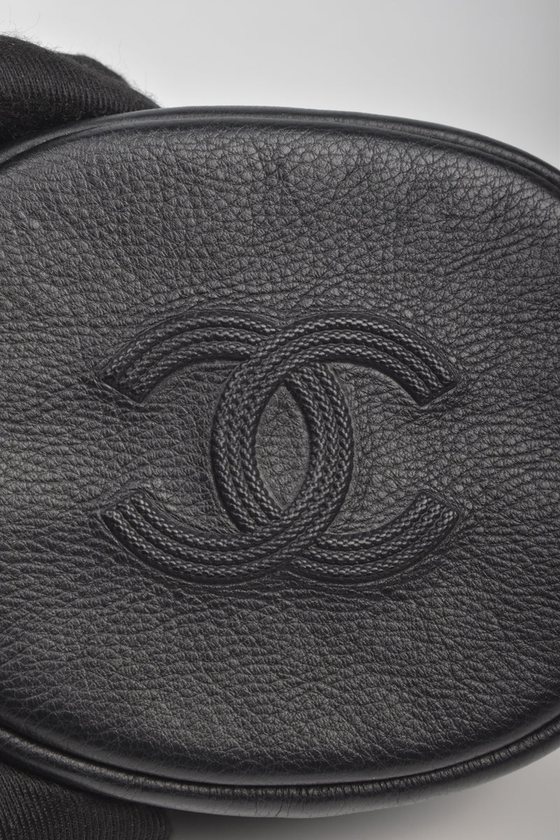 CC Logo Round Coin Purse in Black