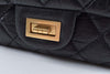 Reissue Black Distressed Lambskin 31cm Double Flap GHW