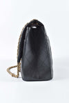 Reissue Black Distressed Lambskin 31cm Double Flap GHW