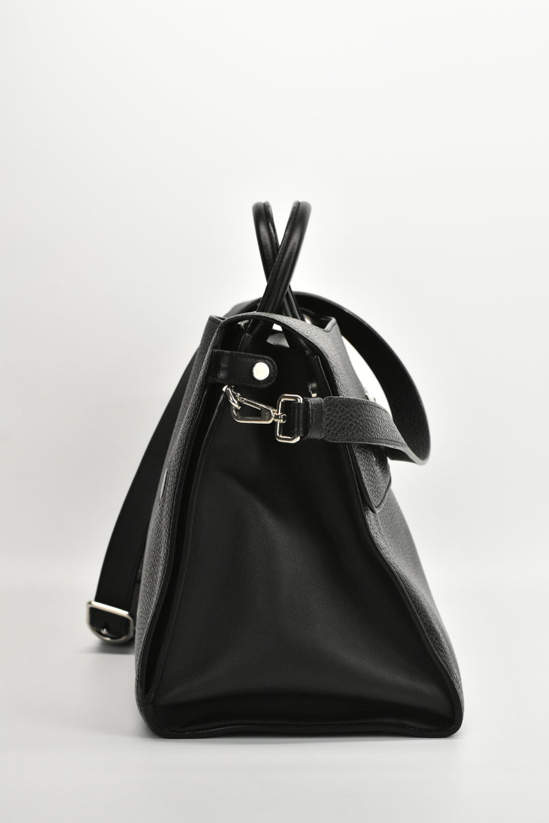 Black Pebbled Leather Large Diorever Bag